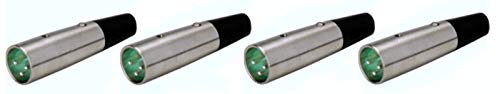 Switchcraft (4 Pack A3M 3-Pin XLR Male Cable End Mic Connector w/Silver Pins