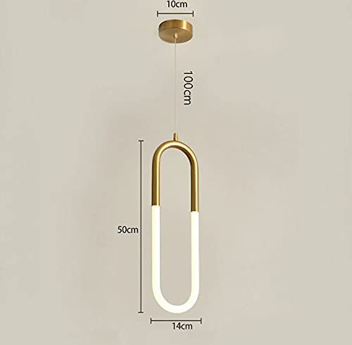 Image of CITRA Led Pendant Light Acrylic Oval Kitchen Island Ceiling Lights (Gold) - Warm White