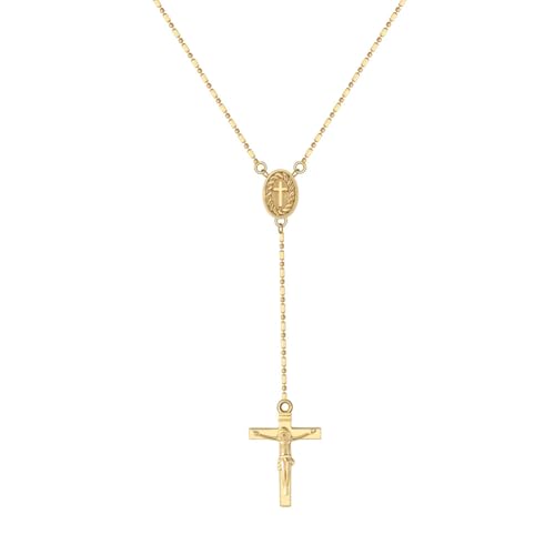 Chaîne en Y catholique avec pendentif croix femme