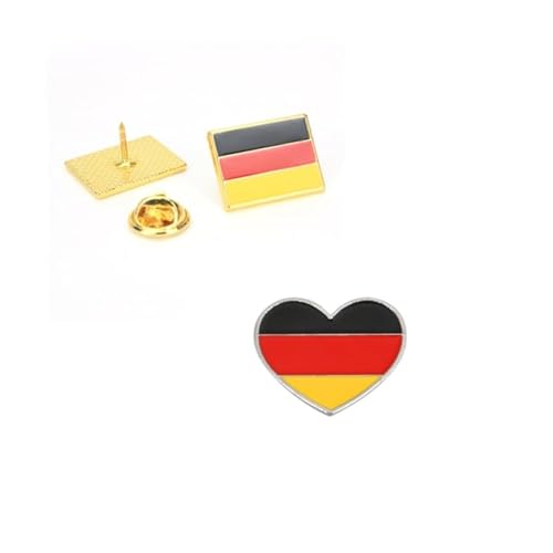 Image of Germany National Flag Enamel Pin and Germans heart-shaped National Emblem Badge Brooch For Backpack and Coat
