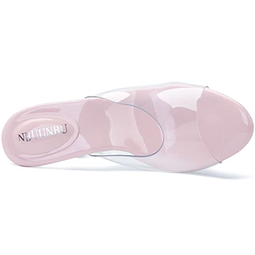 Image of NBUUNBU Silver Clear Heels For Women Dress Shoes Transparent Strap Sexy Stilletos Heels Open Toe High Silver Heeled Sandals Pump Mules