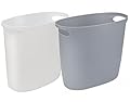 Feiupe Small Trash Can Bathroom Wastebasket Garbage Can for Kitchen Office Bathroom Bedroom (White+Gray, 2.6 Gallon(2 Pack))