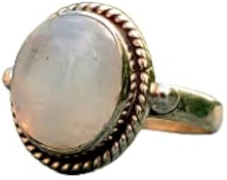 Rainbow Moonstone Ring| Blue Flash Gemstone Ring| Healing Crystal Ring| Vintage Ring| Handmade Ring| Oval Stone Ring| Statement Ring| June Birthstone Ring| Dainty Ring| Christmas Gifts