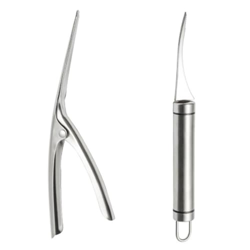 TOPPERFUN Apriscatole per Gamberi Sbucciatore per Gamberi Utensile per Strumento per Pulizia dei Gamberetti Manico Ergonomico