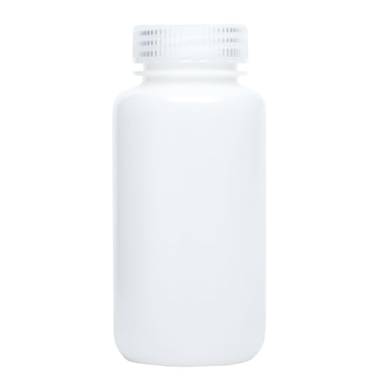 Cole-Parmer Essentials Economy Amber Wide-Mouth Plastic Bottle, HDPE, 125mL (4oz); 72/PK