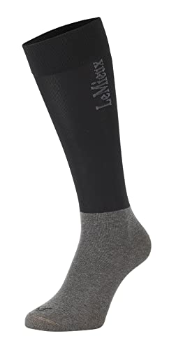 LeMieux My Competition Horse Riding Socks in Black with Closely Woven Foot Topside Seam and Micro Weight Stretch - Twin Pack - Medium
