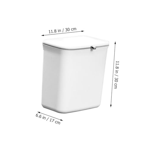 Caneca de basura rectangular blanca de plástico 10L miniatura 2