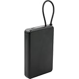 PLATA モバイルバッテリー 準固体 PD充電対応 入出力対応 リチウムイオン ゲルポリマー型電解質採用半固体電池 機内持ち込み可 ケーブル一体型 半固体電池 USB Type-C 【 ブラック / 10000mAh 】