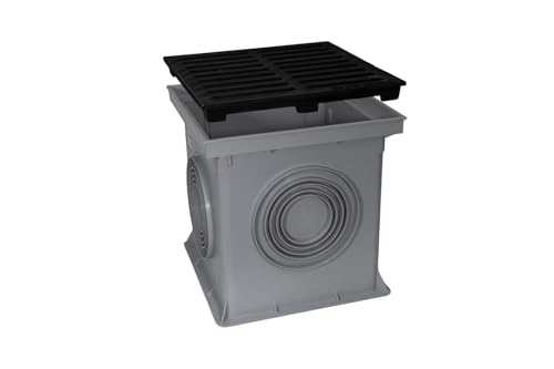 Preisvergleich Produktbild Marley Einlaufschacht ohne Boden 300x300mm mit Gussrost Hofablauf Bodenablauf Kunststoff