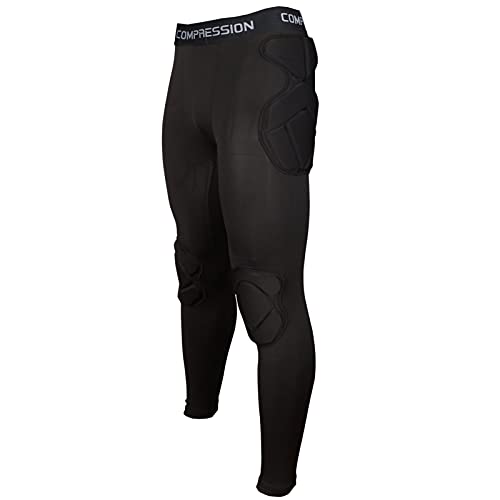 Men's Goalkeeper Padded Bike Trousers Football Protective Gear Set Training Suit for Soccer Rugby Basketball Paintball Hip Protector Pants by Qikegoods - Used condition - CA$31.33