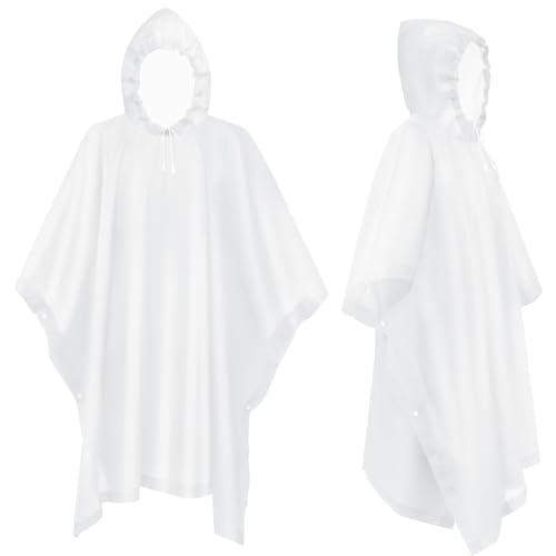 flintronic 2PCS Chubasqueros Impermeable, Poncho de Lluvia Impermeable, Paquete Poncho de Lluvia Reutilizable con Capucha, Ligero y Impermeable Poncho, para Viajes y Exteriores, para Hombre Mujer