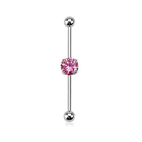 Luxe Modz Piercing industrial redondo CZ acero quirúrgico calibre 14 38 mm Cover