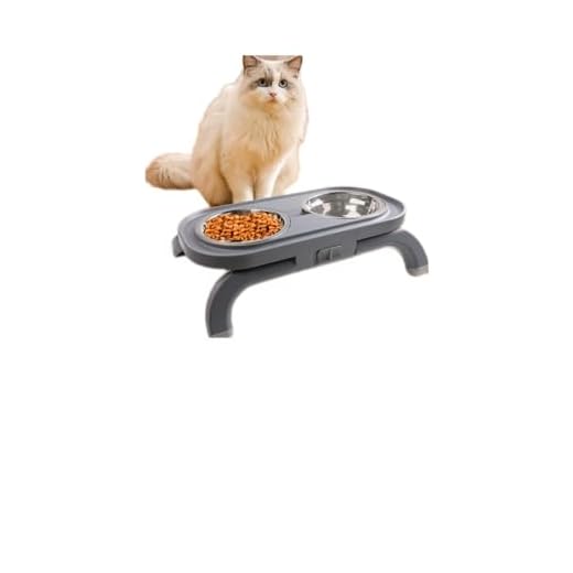 Genérico Cuenco de Gato Perro de Acero Inoxidable Antideslizante Comedero Elevado e inclinable Cuenco de alimentación para Gatos y Perros pequeños,Accesorios para Mascotas