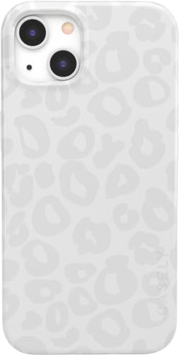 Casely Capa para iPhone 13 | Into The Wild | Capa branca de leopardo da neve | Capa fina clássica compatível com MagSafe