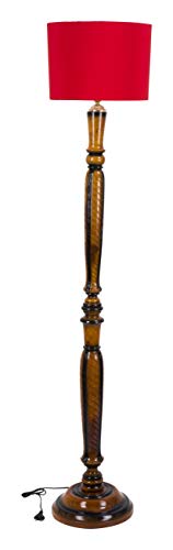 Image of tu casa Mango Wooden Floor Lamps (Red)