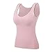 CHENGTAO Camicia Termica Donne Senza Maniche Sottili Elastiche in Petto Elastici Solidi Thermo Gilet Top Tienilo Intimo Termico delle Donne Calde Soft (Color : Pink, Size : L.)
