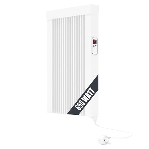 eVARMO Areo Direct 650 W Elektroheizung Wandmontage - Elektroheizkörper mit Thermostat - Elektrische Heizung Smart Home - App steuerbare Heizung ohne Hub - Digitale WLAN Elektroheizung