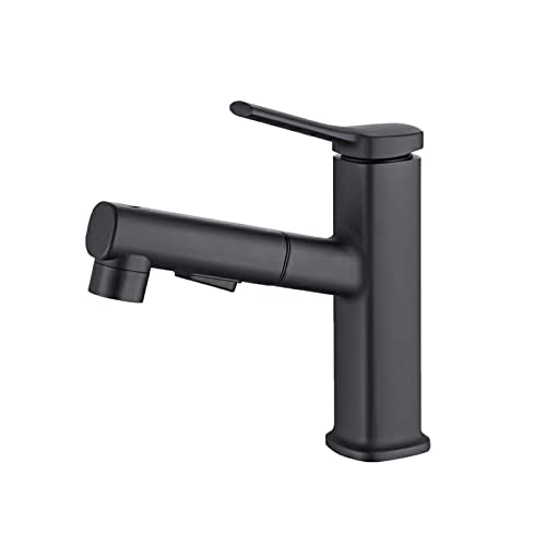Robinet de salle de bain noir monotrou avec bec rétractable pratique A-96013-bk - 3
