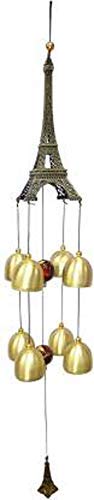 CrazyCrafts Metal Eiffel Tower Wind Chimes for Home Balcony Garden Positive Energy, Home Decor Hanging Long Brass Bells Gifts for Loved Ones 8Bells-picture-20