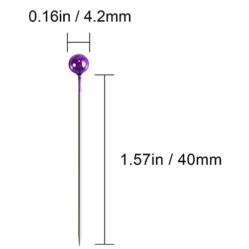 image for AIEX 1200 Pieces Sewing Pins Multicolor Head Pins Straight for Dressma