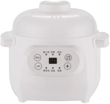 Electric Pot, Electric Cooker, For Single People, Slow Cooker, Ceramic Soup Pot, Electric Pot, For 2 People, Non-Stick Household Milk Pot, Automatic Schedule, Waterproof Boiling Pot, Healthy Porridge, Convenient Cookware, Thermal Cooking, Compact, Pot, Single Living, Steaming, Cooking, Multi-Cooking White No Steamer
