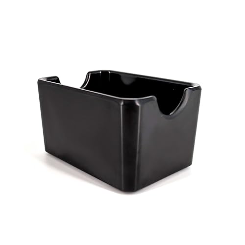 MAQA - Vaschetta Portabustine in Melamina 9x6x5 cm – Contenitore Elegante per Zucchero, Tè, Dolcificante – Nero Opaco, Antiurto, Lavabile – Ideale per Bar, Hotel, Casa
