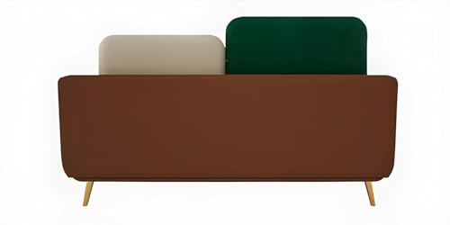 Image of Stylish & Modern Cushioned Couch Relax sectional Sofa in Fabric & Velvet and Heavy Duty Sofa for bedrooms, Living Rooms Guest Rooms Home and Office-(2 Seater Green & Beige).