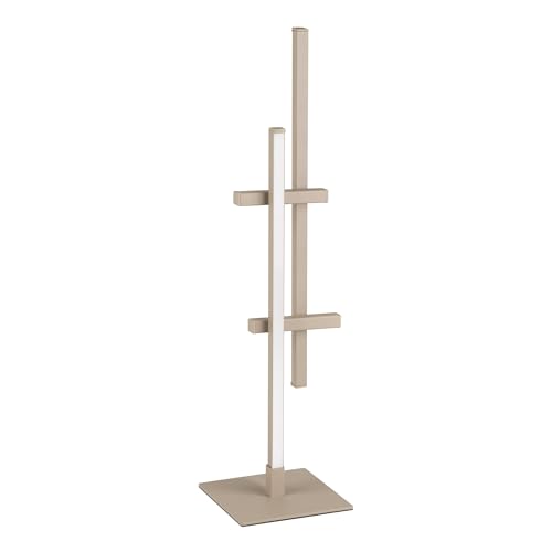 EGLO LED Tischlampe Trepiliano, Nachttischlampe Stabform, Design Tischeuchte Fensterbank aus Metall in Sandfarben, warmweiß, H 47 cm