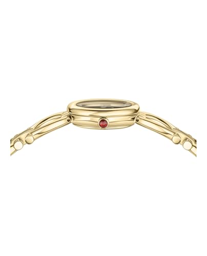 Ferragamo Double Gancini Collection Luxury Womens Watch Timepieces with a Gold Bracelet and Case Featuring a Black Dial2