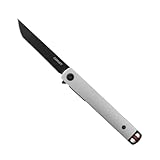 Coast Founder's Collection SELECT LX502, Gentleman's EDC Folding Pocketknife, Tanto Blade, Flipper Tab, Liner Lock, Two Position Pocket Clip, Black 9Cr18Mov Stainless-Steel, Silver