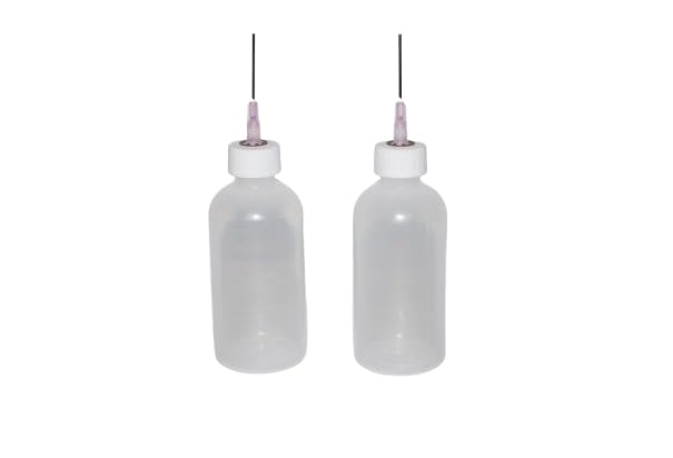 Gaunt Industries HYPO-49 (2 Pack)- Craft Glue Applicator - 2 Ounce Clear Plastic Bottle with 18 Gauge Blunt Needle tip - Quilter's Basting Glue