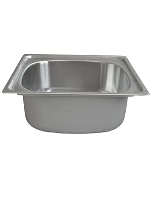 Omeere Fregadero De Cocina De Acero Inoxidable 304 De 0,8 Mm, 46 X 41 X20cm, Fregadero Empotrado 1 Seno,pequeña Rectangular (Agujero Del Grifo A La