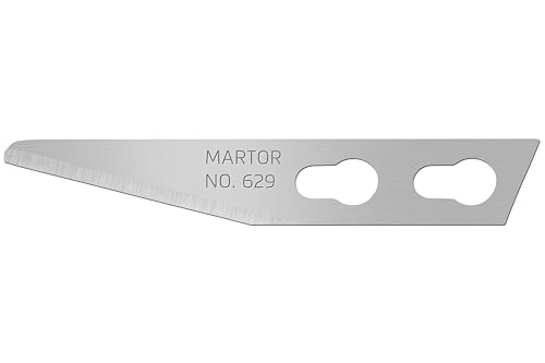 MARTOR 10 x lame de rechange pour couteau graphique, couteau de bricolage, scalpel, ébavureur, 5,7 mm, tranchant, utilisable 1 fois, No. 629