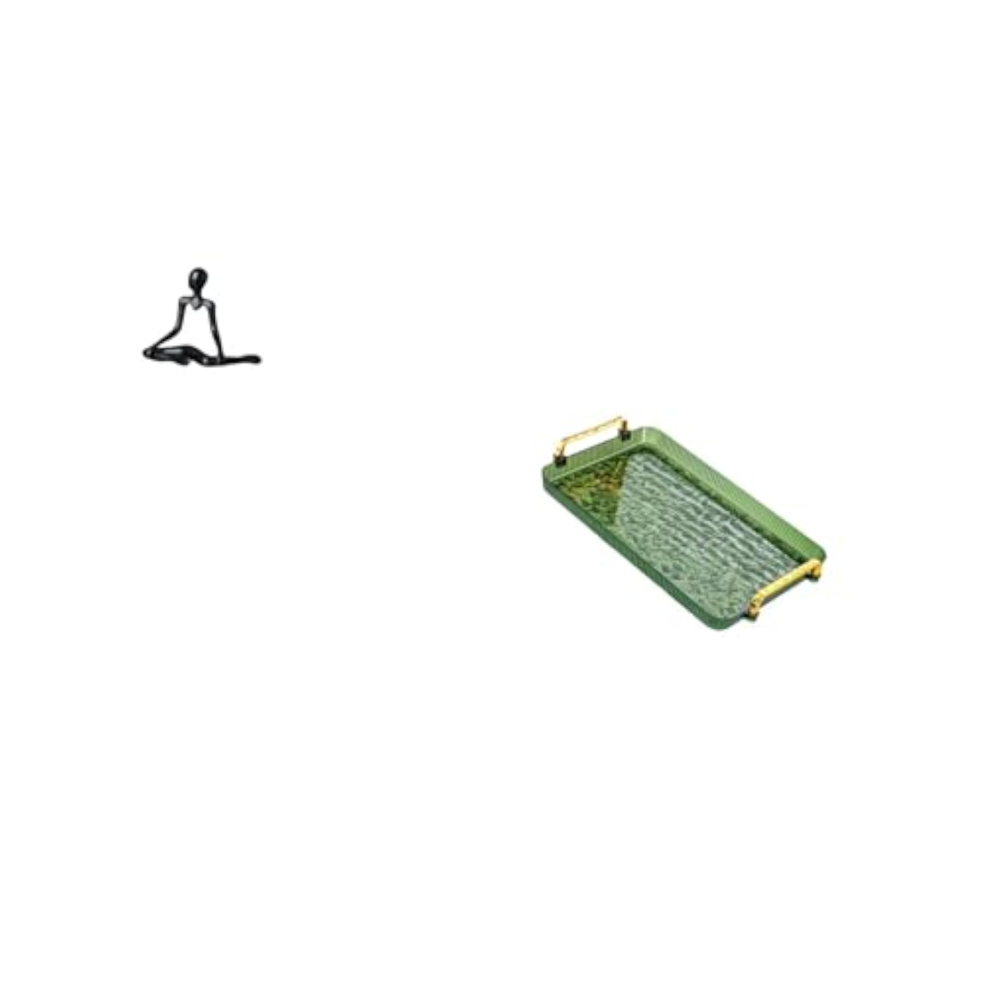 Creative Abstract Thinker Statue Figurine and Dessert Plate Tray