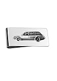 Geldklammer mit Zinn-Effekt ref264 Geldscheinklammerhalter mit britischem Oldtimer, 2000 MK1 Kombi, Zinneffekt, silberfarben