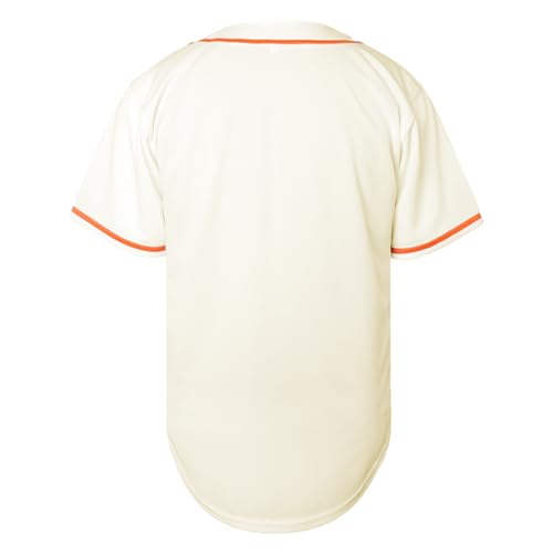 Jersey de Béisbol en Blanco, Manga Corta, Camiseta Deportiva Hip Hop para Hombre y Mujer (Grande, Beige) miniatura 3