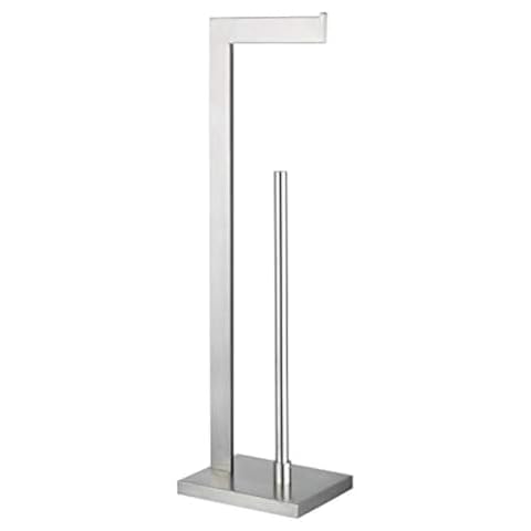 GERZWY Toilet Paper Holder Free Standing with Reserve, SUS 304 Stainless Steel Lavatory Tissue Roll Holder Floor Stand Storage Brushed Finish DZY004-LS Cover