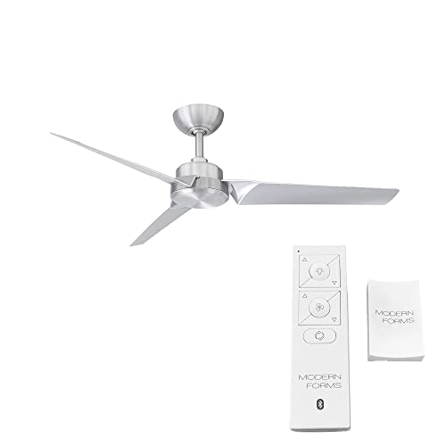 Roboto Smart Indoor And Outdoor 3-Blade Ceiling Fan 52In Brushed Aluminum With Remote Control Works With Alexa, Google Assistant, Samsung Things, And Ios Or Android App #TOP1