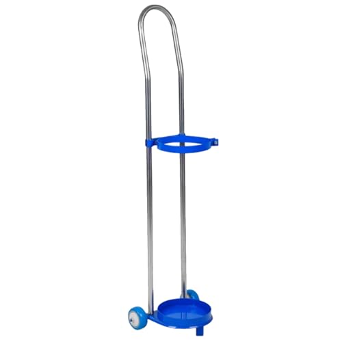 HCZKIUJ Portable Stainless Steel Gas Cylinder Rack for Nursing Homes, Clinics & School Labs - Mobile Cart with 2 Silent Wheels, 37.4