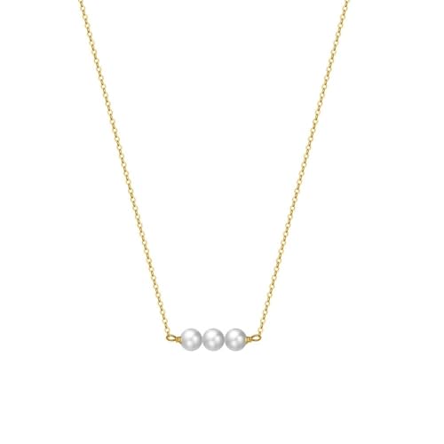 Collier perle de culture d'eau douce ronde et pendentif en argent 925