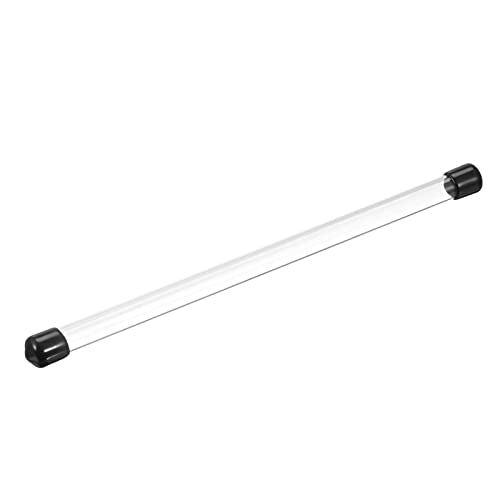 Image of PATIKIL Clear Rigid Tube Round Plastic Tubing with Black Rubber Caps Polycarbonate Water Pipe, 305mm / 12 Inch Length, 6mmx8mm /0.23 inchx0.31 inch, 1 Set