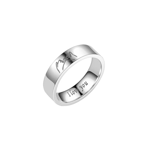 Image of Stainless Steel Matching Rings for Couples, 2pcs Set of His and Her Matching Promise Rings, I Love You Engagement Wedding Ring Sets for Him and Her,Q & K Matching Rings Valentines Day Gifts (love-silver, 10)