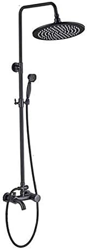 Robinet de Douche Bronze Noir Luxe 12 Pouces Mural avec Pommettes
