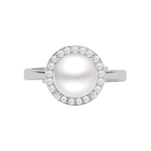 Image of CLARA 925 Sterling Silver Dante Pearl Pendant Earrings Chain Bracelet Ring for Women & Girls| Platinum Plated | Gift for her