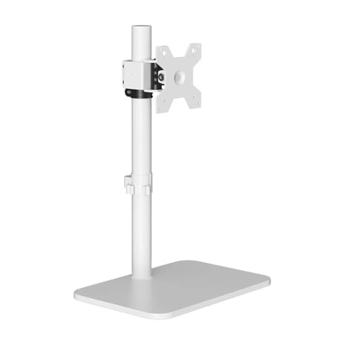 Soporte de monitor para teletrabajo en casa brazo blanco giratorio para pantallas de 14 a 43 pulgadas