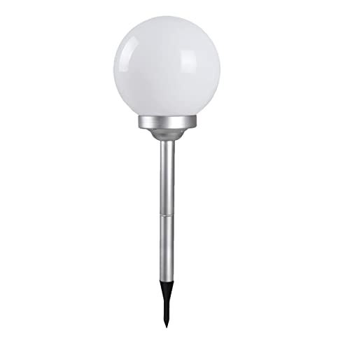 JUANIO Boule lumineuse solaire pour jardin, lampe LED de jardin, borne solaire, éclairage solaire d'extérieur - Diamètre 15 x Hauteur 52 cm