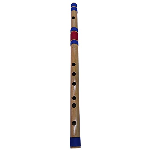 Image of Professional 6 Holes Polished Bamboo Flute - (Indian Flute) With Carry Bag (Scale-D#)