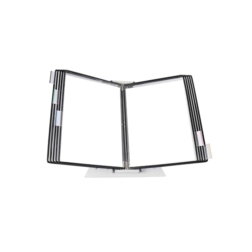 DJOIS® by Tarifold Desktop Display System – Durable Steel Wire Frames, Letter Size, 10 Double-Sided Pockets, 20 Sheet Capacity, Expandable, Black (D271)