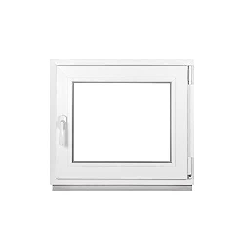 Framex Premium Kellerfenster - Kunststofffenster Weiß BxH 500 x 400 mm - Garagenfenster/Gartenhaus Fenster BxH 50 x 40 cm 2-fach Verglast - Din Rechts-Funktion Dreh Kipp Fenster-Alle Größen