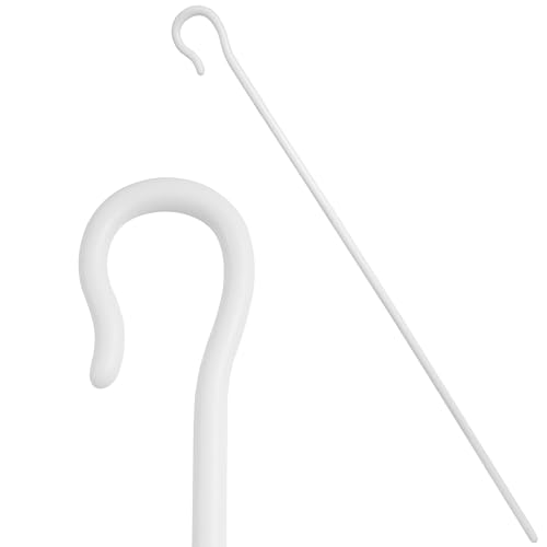 Spooktacular Creations White Shepherd Staff, Bo Peep Cane Shepherds Hook Prop Shepherdess Costume Accessories for Men Women Halloween Party